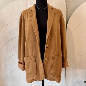 Universal Thread Heather Brown Knit Cardigan Button Front Patch Pocket Sz Small